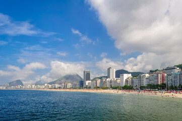 Copacabana beach in Rio de Janeiro, Brazil. Copacabana beach is the most famous beach in Rio de...