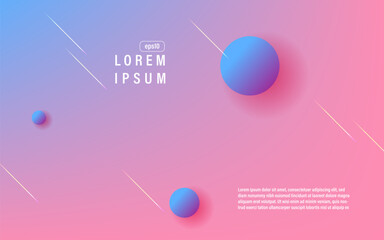 abstract pink soft blue 3d circle shape geometric background. eps10 vector