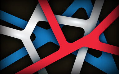 Abstract red white blue dimension line background. eps10 vector