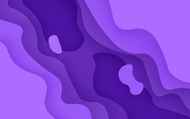 abstract purple wavy papercut overlap layers background. eps10 vector