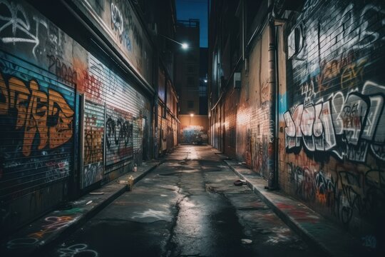 Exploring the Abandoned Alleys of the Big City, GENERATIVE AI © nishihata