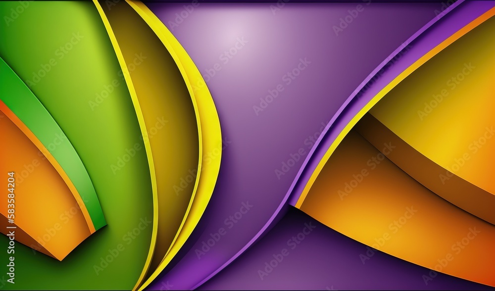 Poster a colorful abstract background with curved lines and curves on it. generative ai