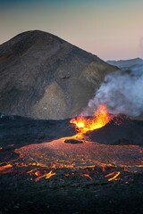 Vertical view of an erupting Fagradalsfjall volcano in Iceland © Sverrir Páll Snorrason/Wirestock Creators