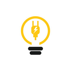 Flat design electric energy logo design