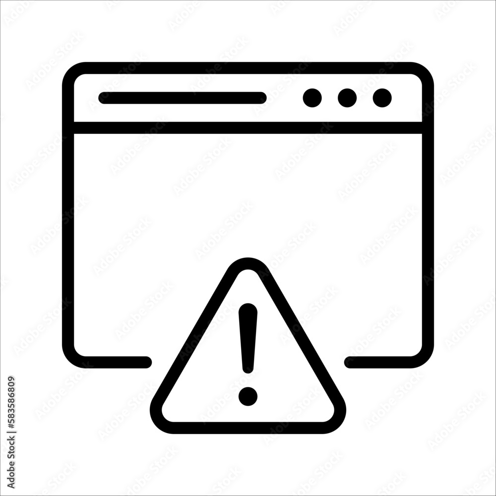Poster alert window vector line icon. alert window line icon for infographic, website or app. vector illust