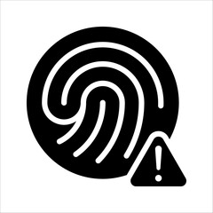 Cancelled fingerprint line icon. Access denied for user concept. Error, fraud. Biometric security element. vector illustration on white background