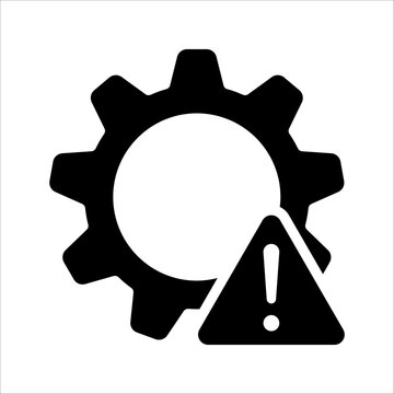 thin line failure icon with broken operational process. concept of repair or maintenance symbol. vector illustration on white background
