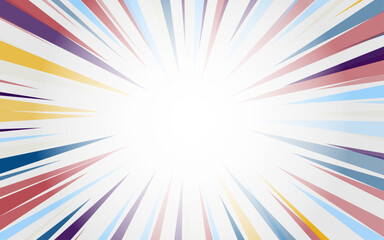 Colorful Sunburst Banner With Gradient Mesh, Vector Illustration