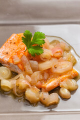 salmon fillet with shallot sauce
