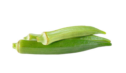 fresh okra isolated on  transparent png