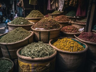 Indian spices on market.
