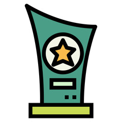 trophy filled outline icon style