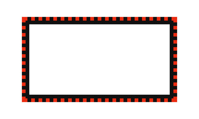 Red Black Notched Rectangle Stroke Frame