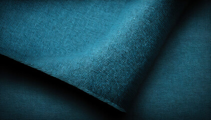 Blue fabric cloth texture for background, crumpled cotton. Generative AI