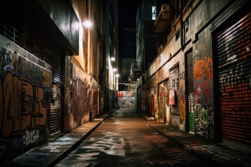 Fototapeta na wymiar Exploring the Gritty Alleys of São Paulo, Brazil Graffiti Art Culture, GENERATIVE AI