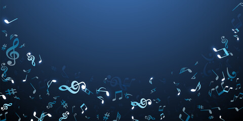 Musical note icons vector backdrop. Song notation