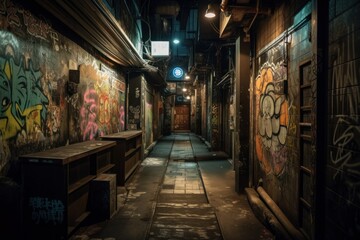 Exploring the Secret Graffiti Art of Tokyo's Alleys, Japan Vibrant Street Art Culture, GENERATIVE AI
