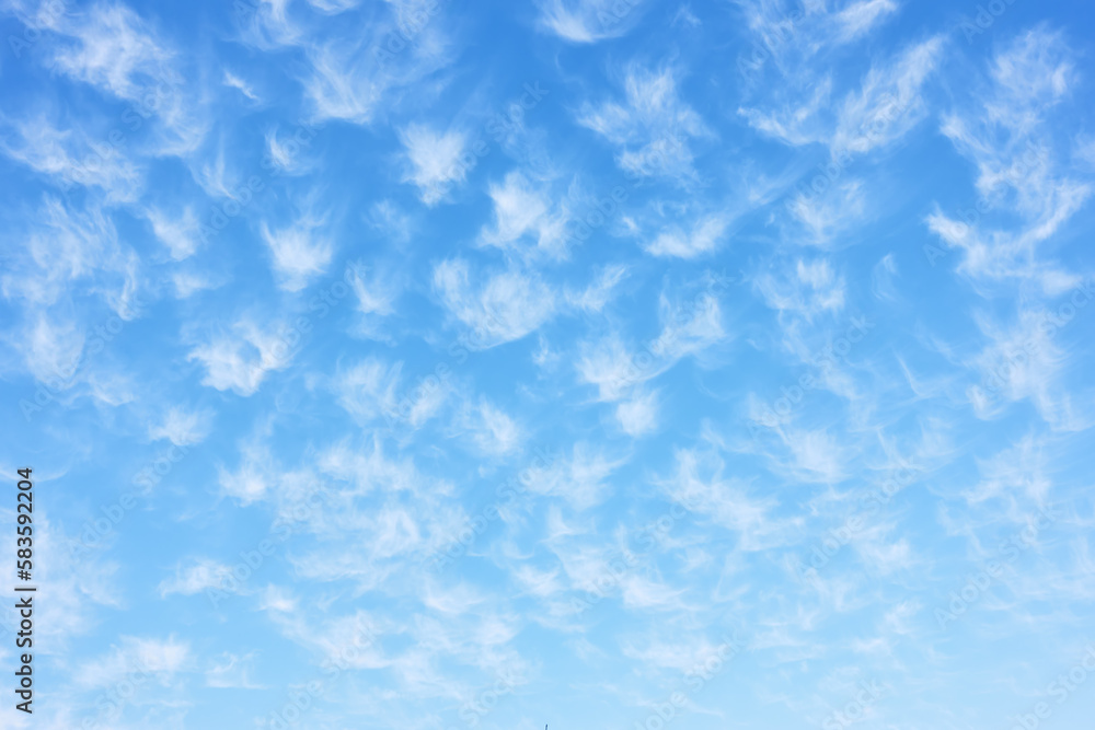 Wall mural beautiful spring sky with many small light clouds