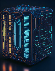 AI K&uuml;nstliche Intelligenz ein blau leuchtender Chip