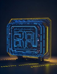 AI K&uuml;nstliche Intelligenz ein blau leuchtender Chip