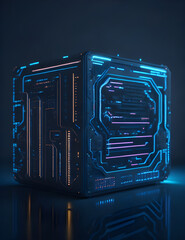 AI Künstliche Intelligenz ein blau leuchtender Chip