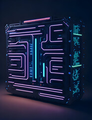 AI Künstliche Intelligenz ein blau leuchtender Chip