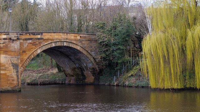 The old historic road bridge over the River Tees at Yarm