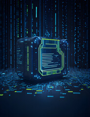 AI Künstliche Intelligenz ein blau leuchtender Chip