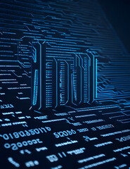 AI Künstliche Intelligenz ein blau leuchtender Chip