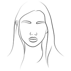 Portrait. Elegant minimalistic portrait for prints, tattoos, posters