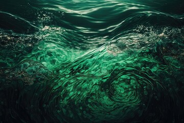 Naklejka na ściany i meble A dark green water, creating a mysterious and intriguing atmosphere. Generative of AI
