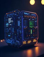 AI Künstliche Intelligenz ein blau leuchtender Chip