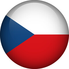 Czech Republic flag button. Emblem of Czechia. Vector flag, symbol. Colors and proportion correctly.