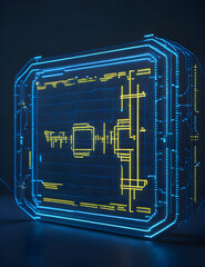 AI Künstliche Intelligenz ein blau leuchtender Chip