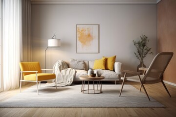 a contemporary living room's interior. Generative AI