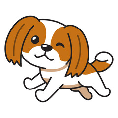Cartoon running shih tzu dog for design.
