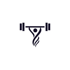 weightlifting fitness abstract icon logo