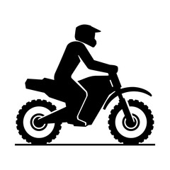 Motocross Motorcycle with Rider Vector Icon