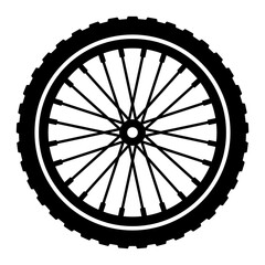 Mountain Bike Wheel with Tire Vector Icon