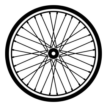 Bike Wheel with Tire Vector Icon