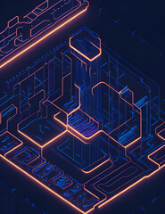 AI Künstliche Intelligenz ein blau leuchtender Chip