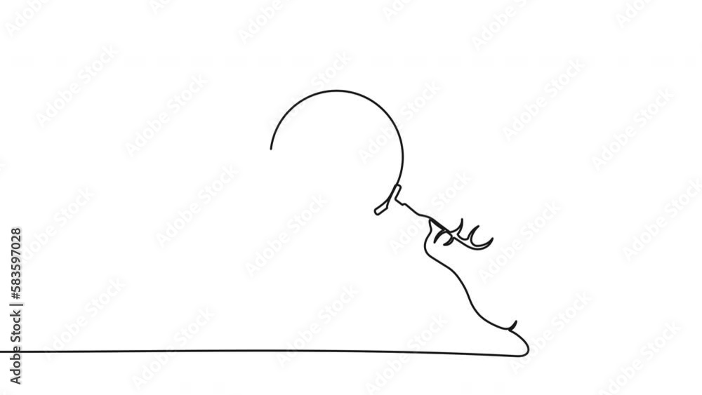 Poster one continuous line drawing of hand holding magnifying glass. continuous line drawing of magnifying 