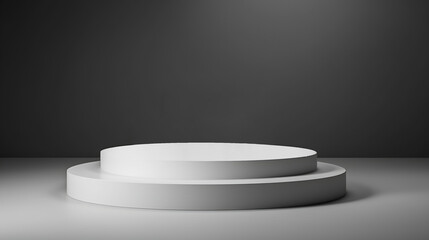 3D rendered podium for your product showcase on gray background
