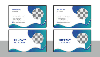 Modern and simple business card design template,  flat gradation business card inspiration.