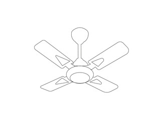 Ceiling fan vector image. fan isolated on white background. fan vector design and clip art. 
