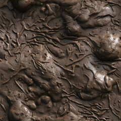 Fototapeta na wymiar Seamless Tilable Mud Texture Pattern - Generative AI