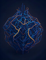 AI Künstliche Intelligenz ein blau leuchtender Chip