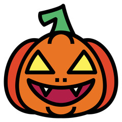 pumpkin filled outline icon style