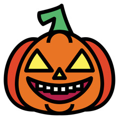 pumpkin filled outline icon style