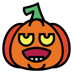 pumpkin filled outline icon style
